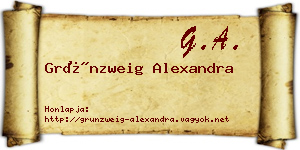 Grünzweig Alexandra névjegykártya